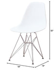 17" White Steel Dining Chair - From Where - 