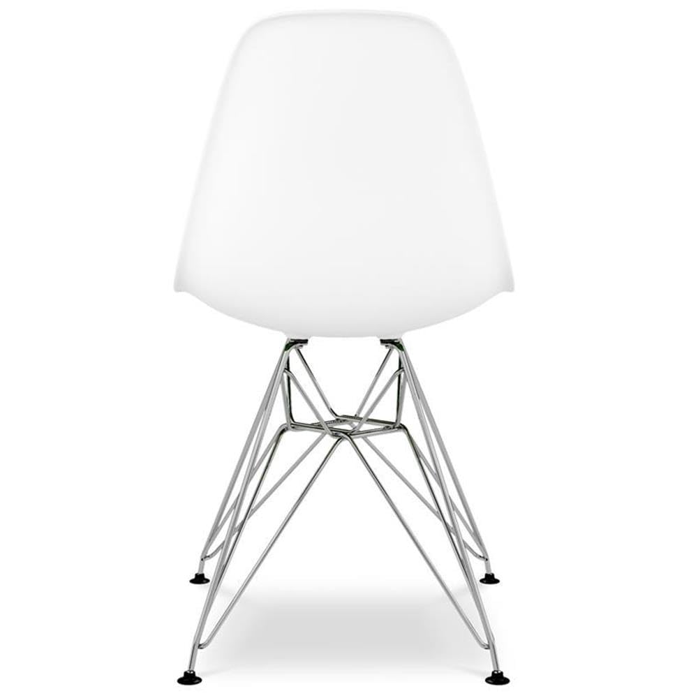 17" White Steel Dining Chair - From Where - 