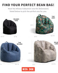 Big Joe Milano Outdoor Weatherproof Bean Bag Chair, Navy Marine Vinyl, UV Protected Weather Resistant Fabric, 2.5 feet