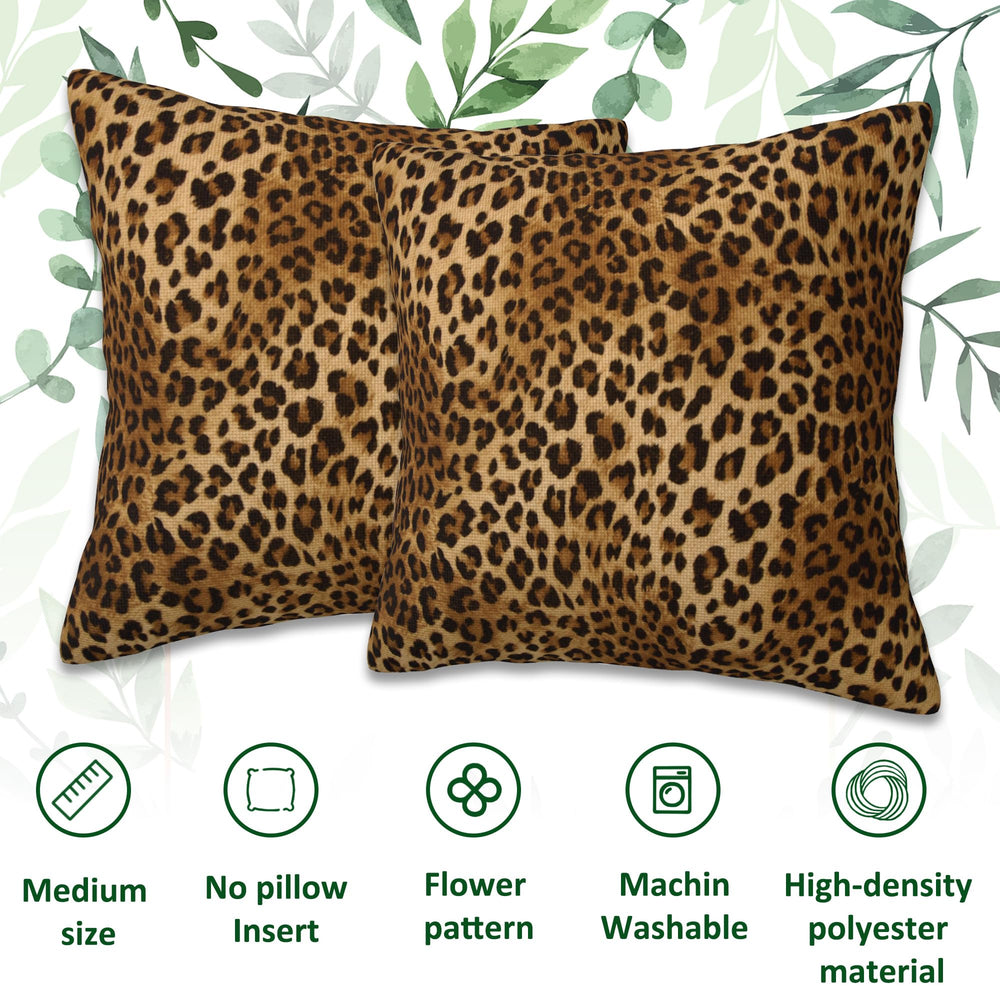 18" Leopard Pillow Covers (Set of 2) - From Where - 