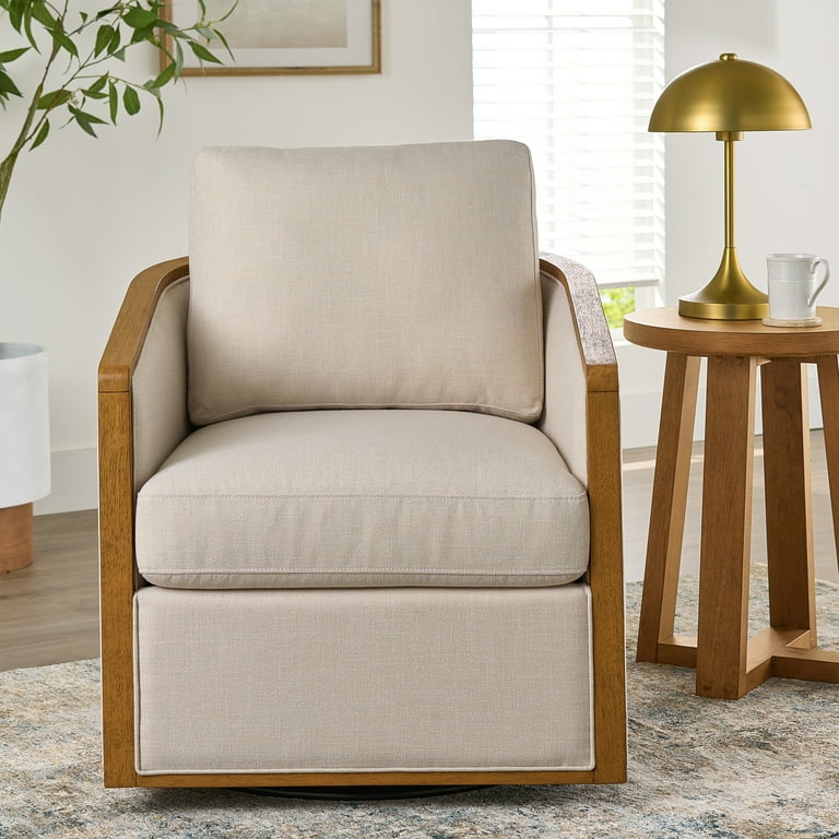Better Homes & Gardens Windsor Swivel Accent Chair, Cream