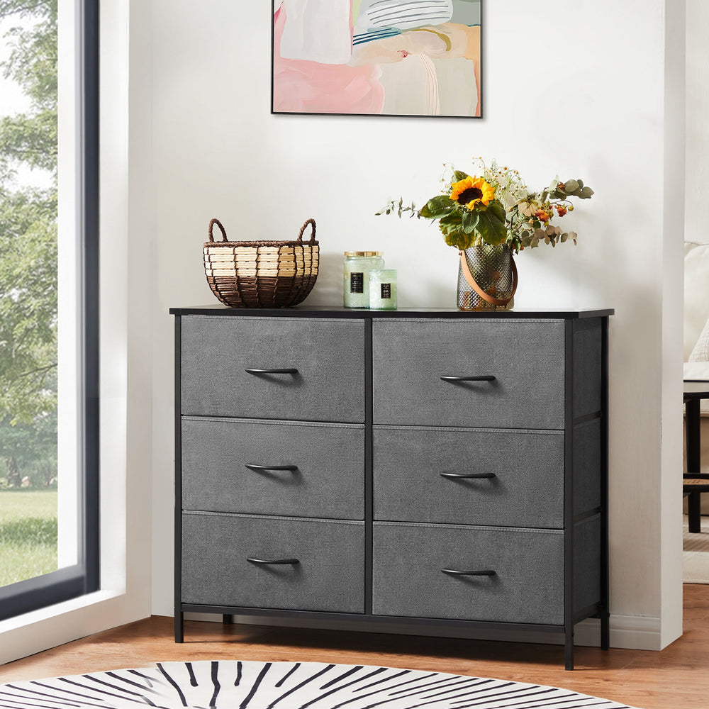 https://www.walmart.com/ip/JOINSUN-6-Drawers-Dresser-Storage-Organizer-Units-for-Clothing-Closet-Fabric-Bins-Wood-Top-Steel-Frame-Lightweight-Gray/15053002404