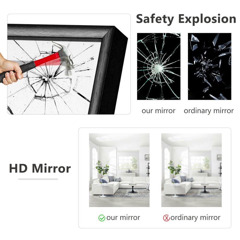 POSHIONS 71"x28" Full Length Mirrors Rectangle Floor Mirrors for Dressing, Modern, Black