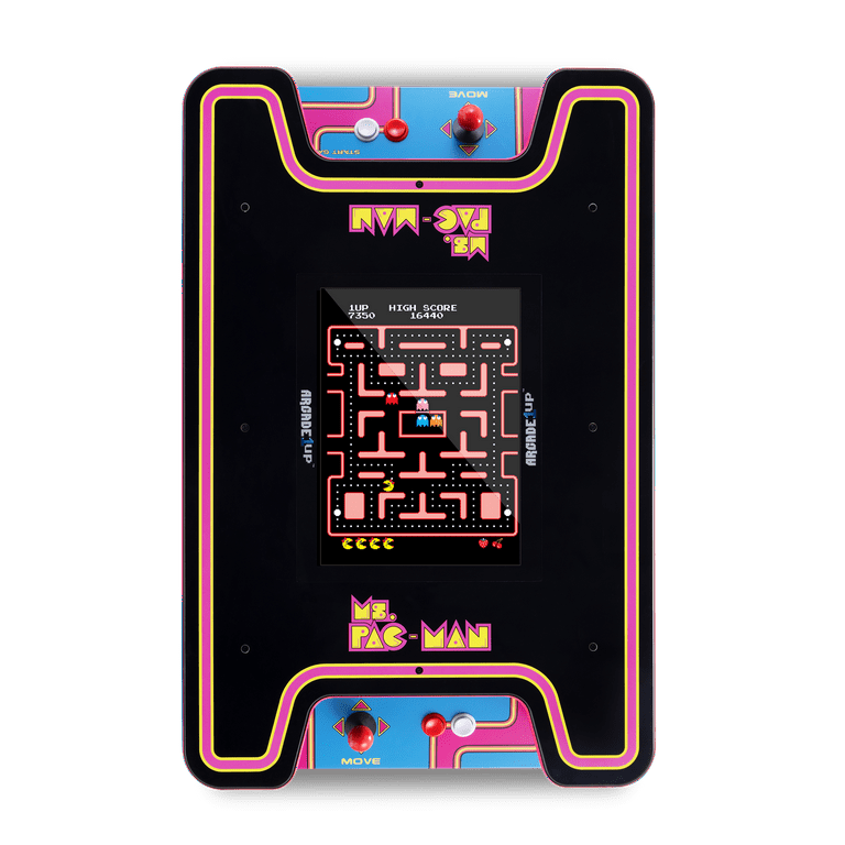 Arcade1Up Ms.PAC-MAN Head-to-Head Arcade Machine – Retro Home Arcade Table with 12 Classic Games, Light-Up Control Deck & Real-Feel Joysticks