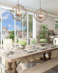 4-Light Wooden Farmhouse Chandelier