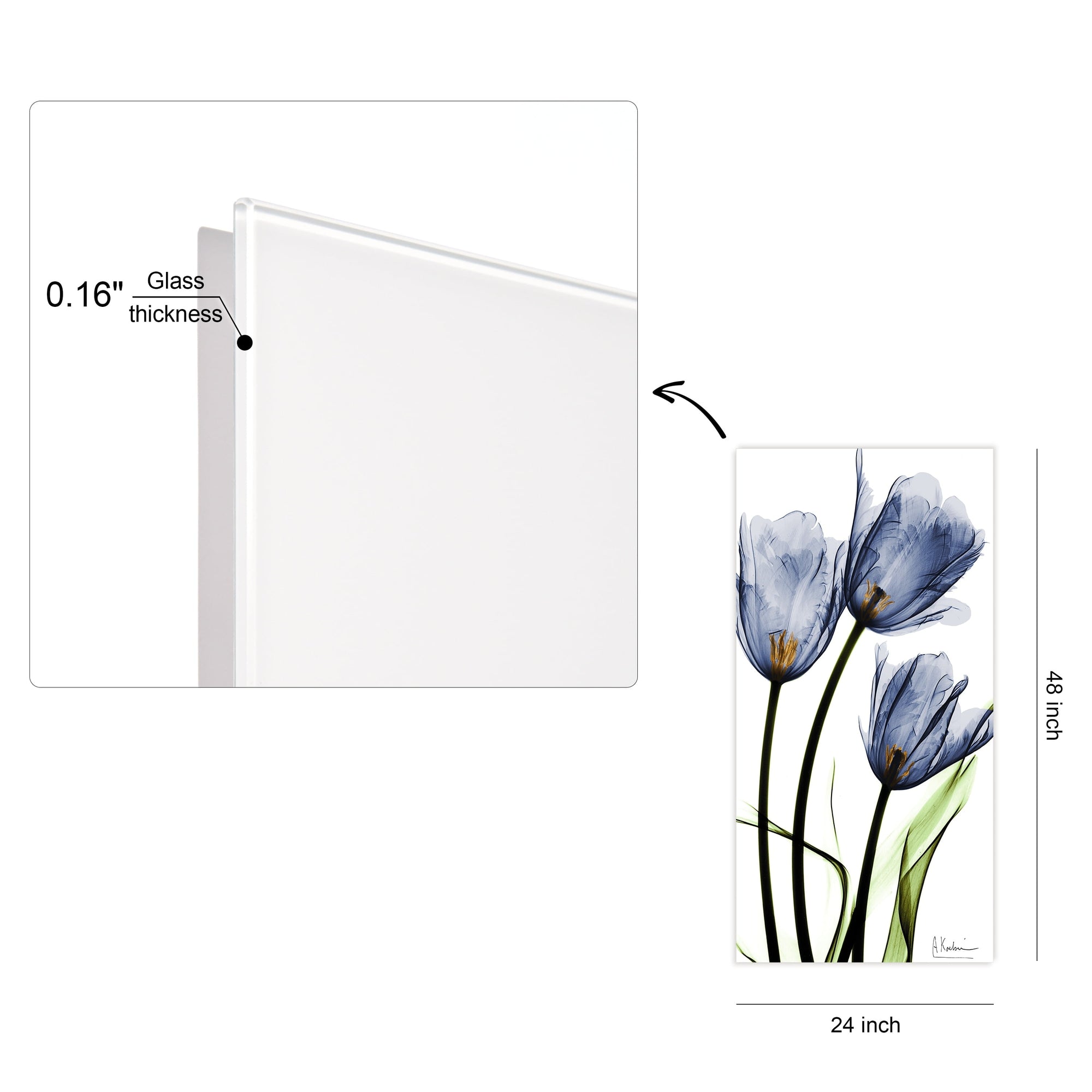 Flower 24 in x 48 in Painting Art Prints, by Empire Art
