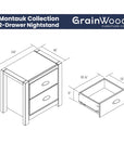 2 - Drawer Solid Wood Bedside Nightstand - From Where - 