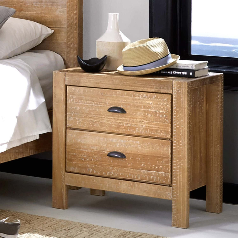 2 - Drawer Solid Wood Bedside Nightstand - From Where - 