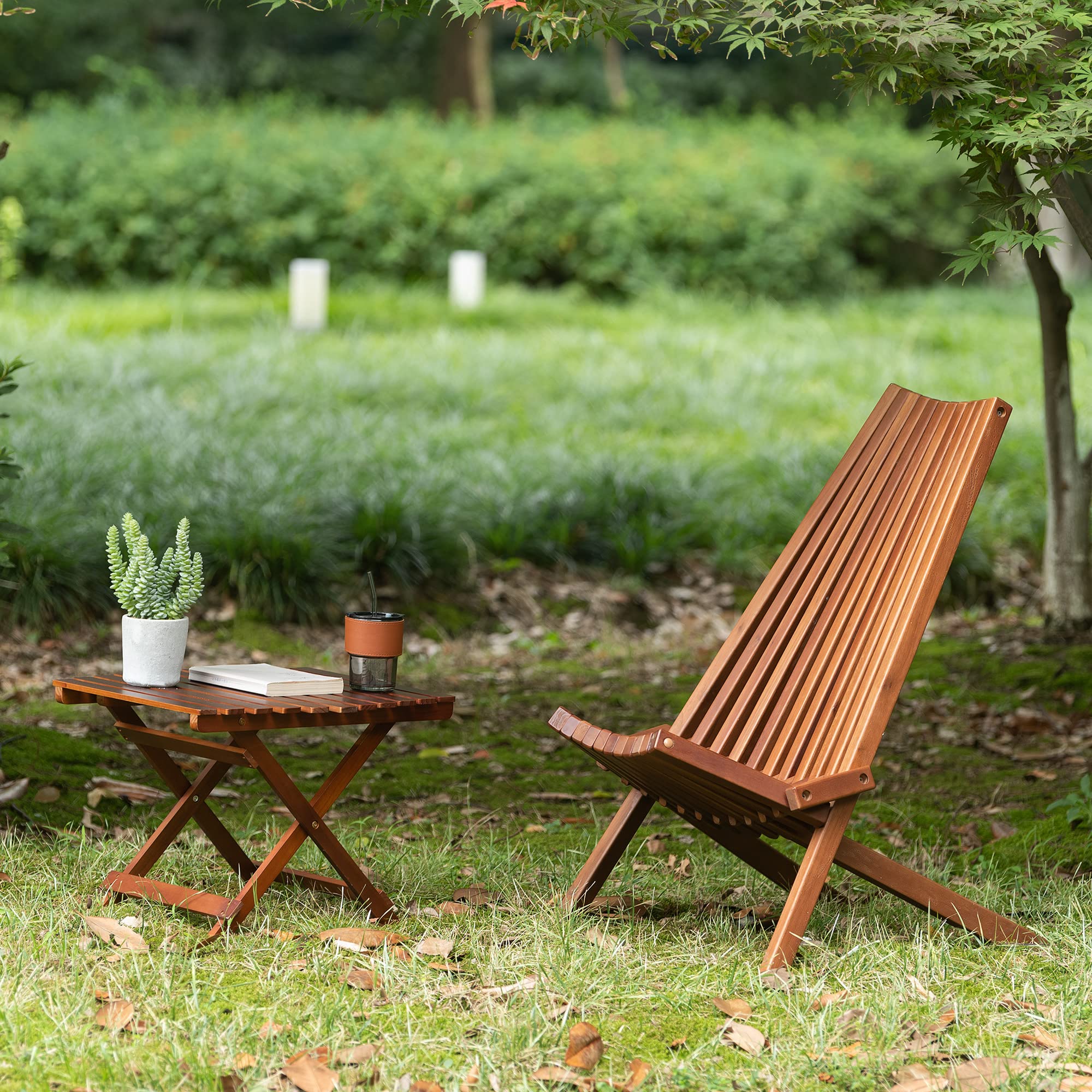 2 - Pack Acacia Folding Chairs - From Where - 