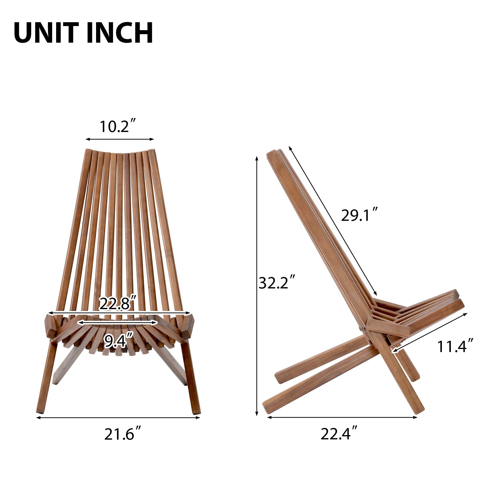 2 - Pack Acacia Folding Chairs - From Where - 