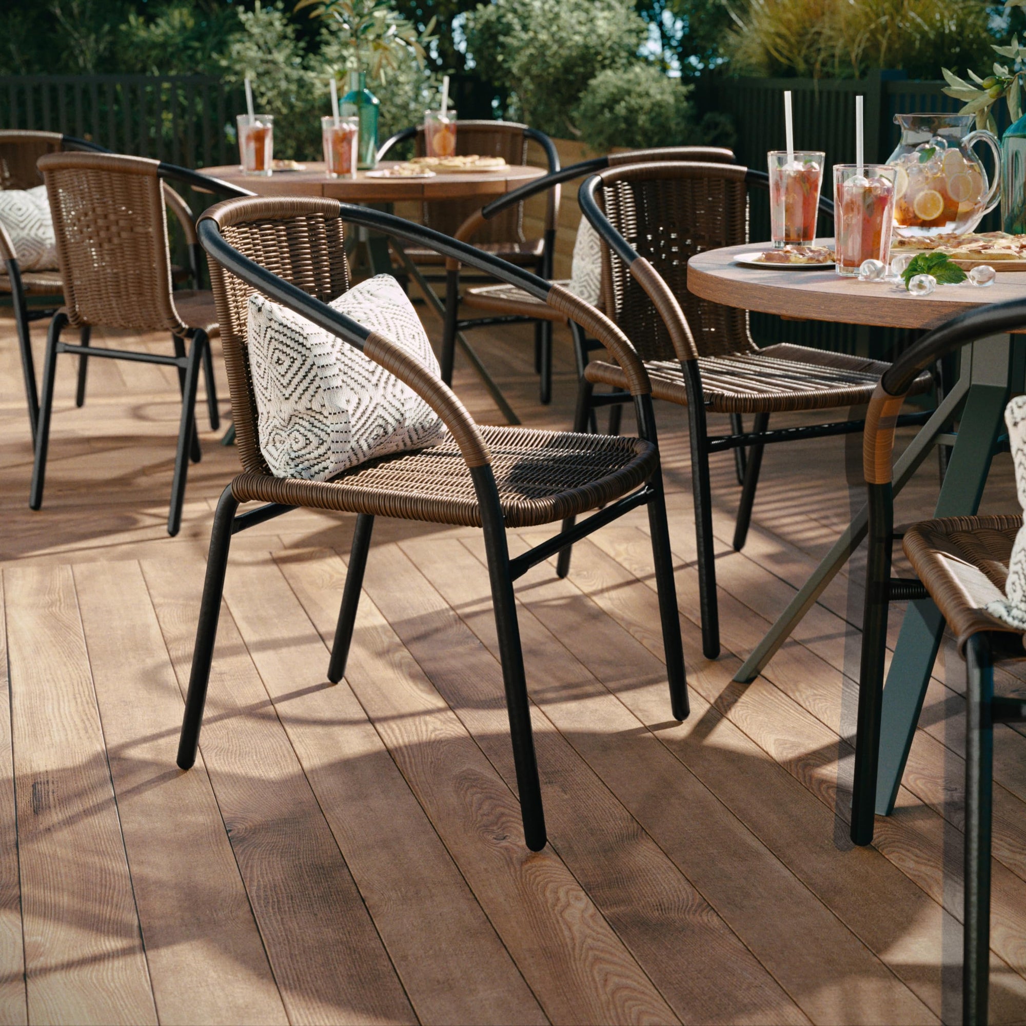 2 Pack Brown Rattan Chairs - From Where - 