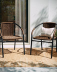2 Pack Brown Rattan Chairs - From Where - 