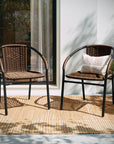 2 Pack Brown Rattan Chairs - From Where - 