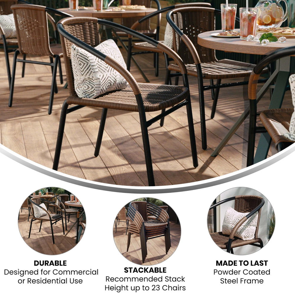 2 Pack Brown Rattan Chairs - From Where - 