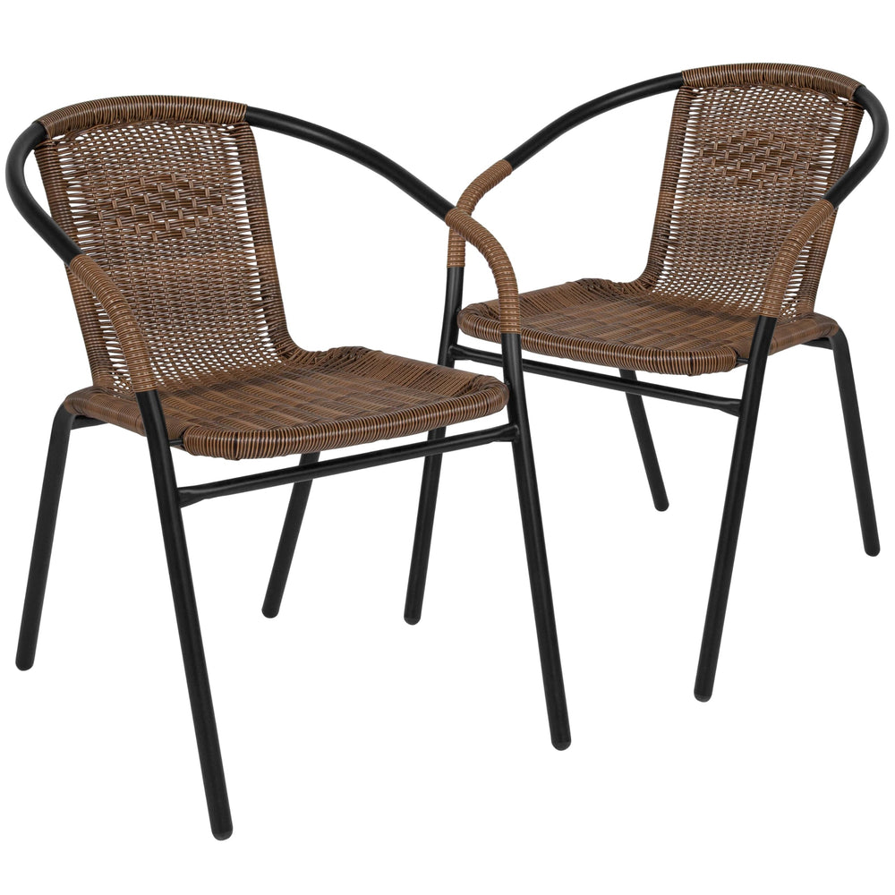 2 Pack Brown Rattan Chairs - From Where - 
