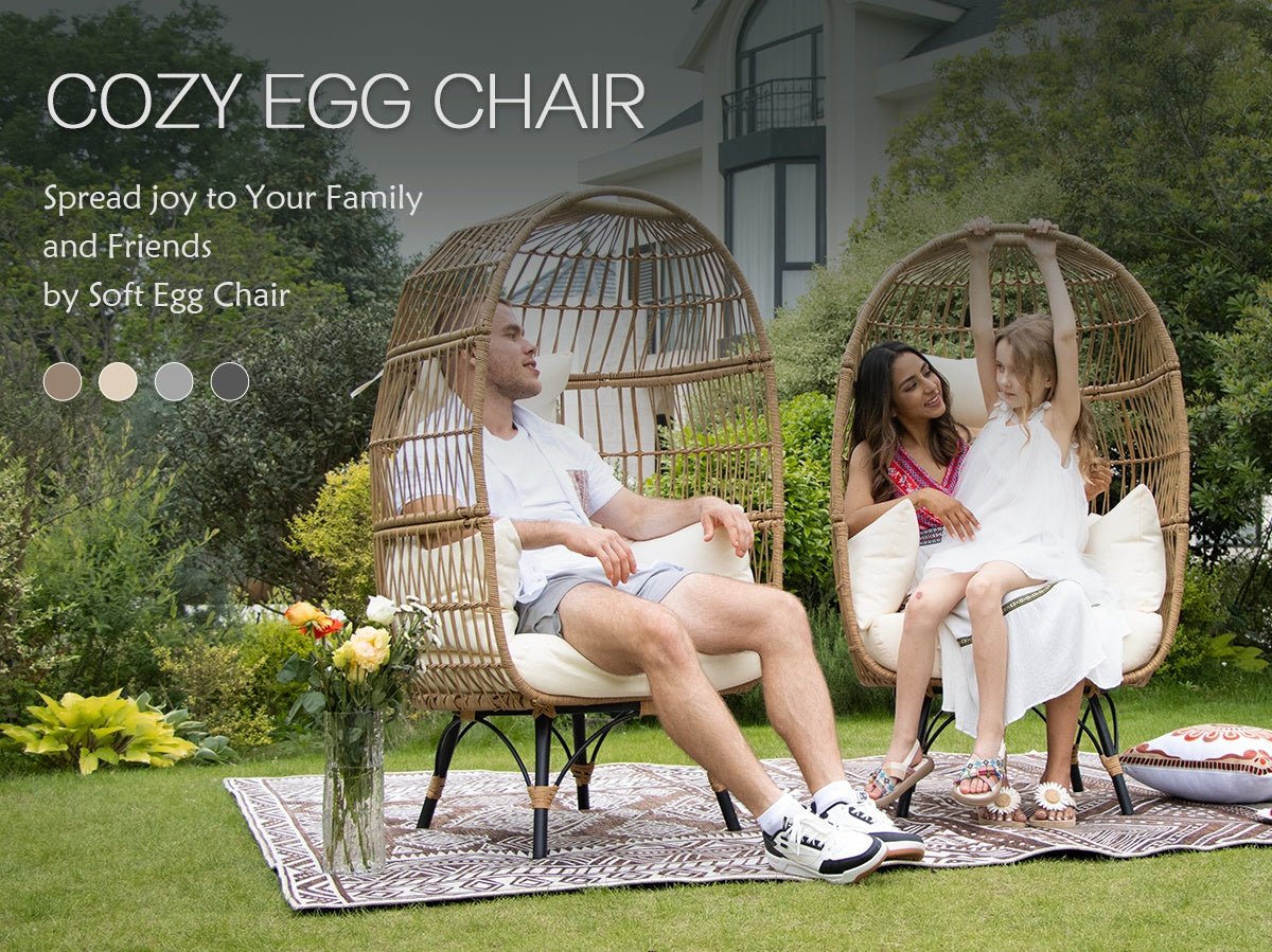 2 Pieces Stationary Egg Chair with Legs - From Where - 