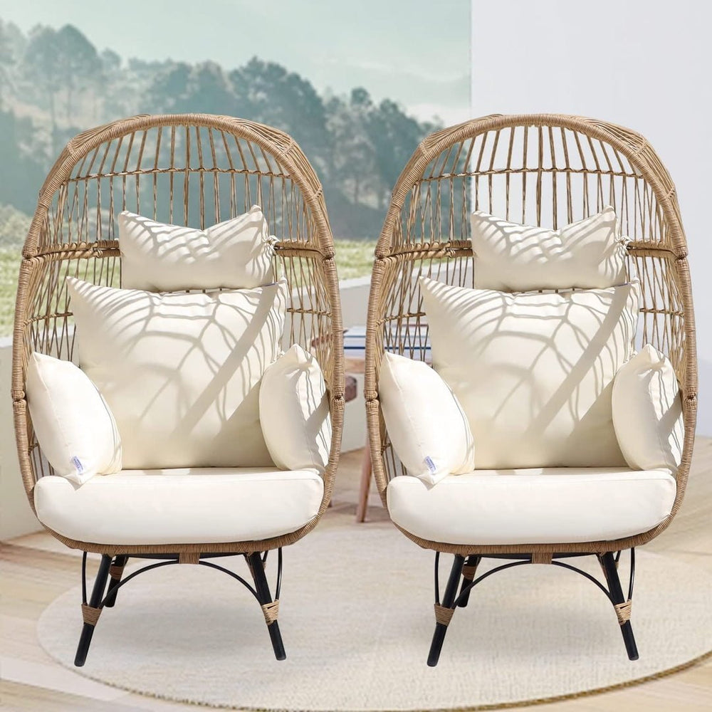 2 Pieces Stationary Egg Chair with Legs - From Where -