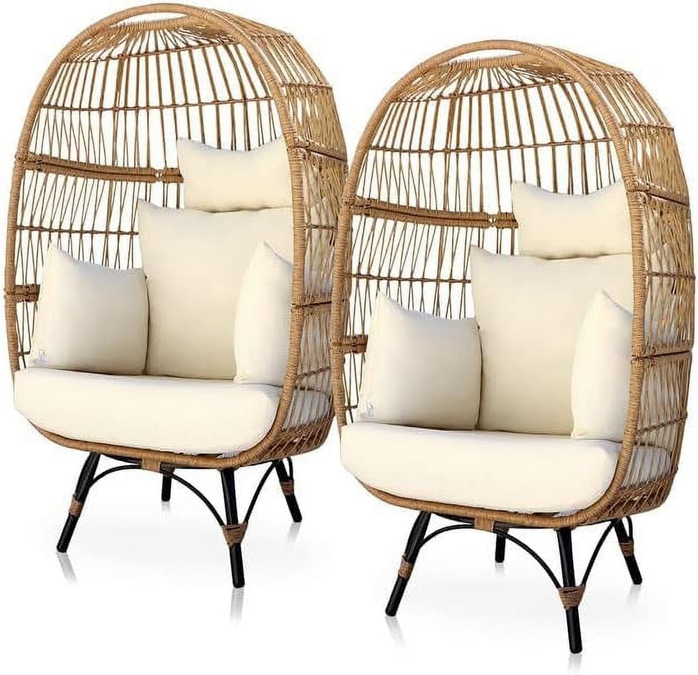 2 Pieces Stationary Egg Chair with Legs - From Where -