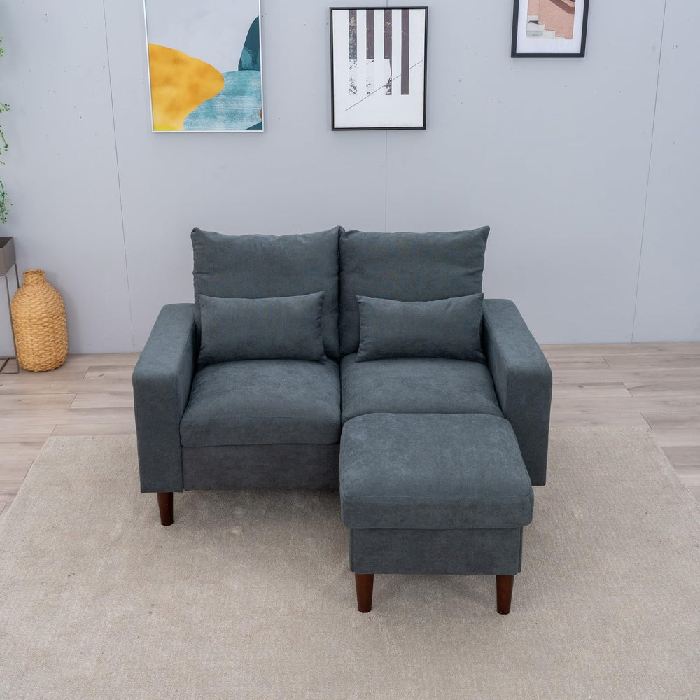 2 - Seat Sofa Couch with Ottoman Footstool - From Where - 