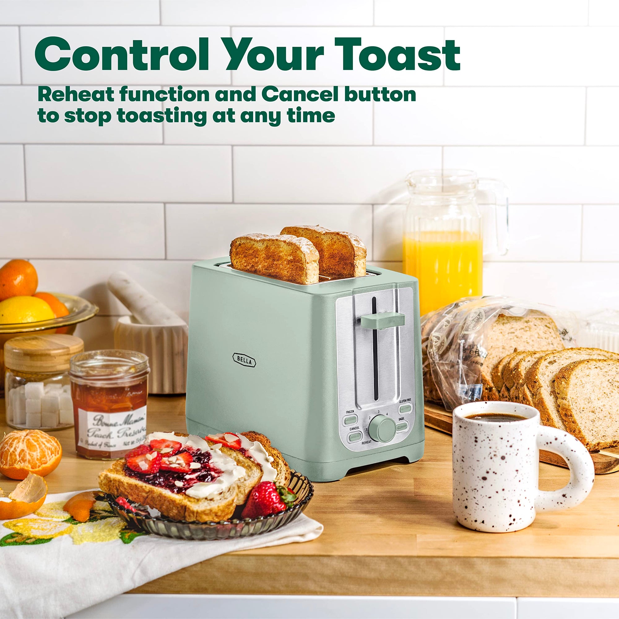 2 Slice Toaster in Sage - From Where - 