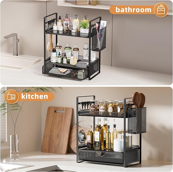 2 - Tier Bathroom Counter Organizer - From Where Finds - 