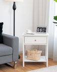 2 - Tier Bedside Table with Drawer - From Where - 