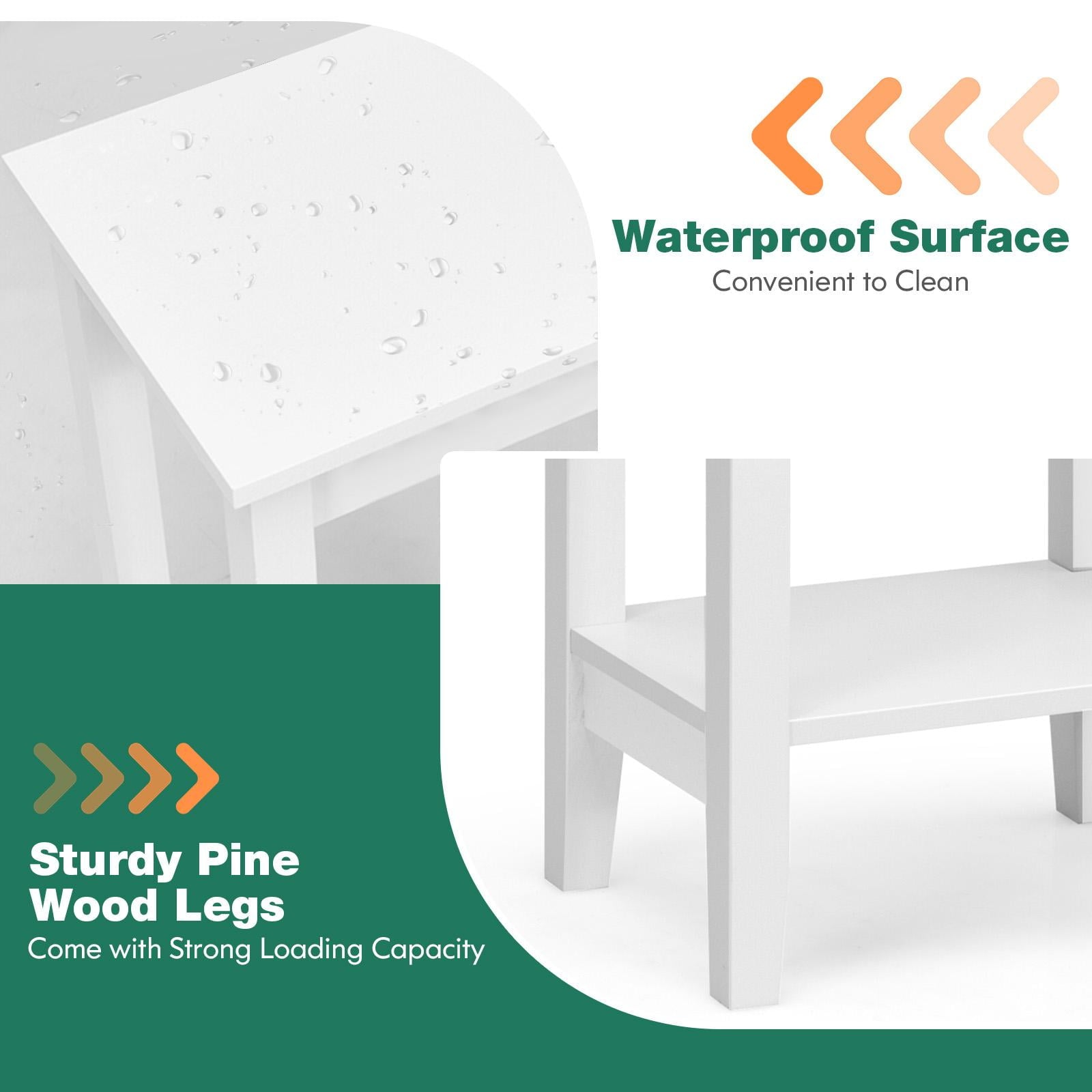 2 - Tier End Table with Wooden Legs - From Where - 