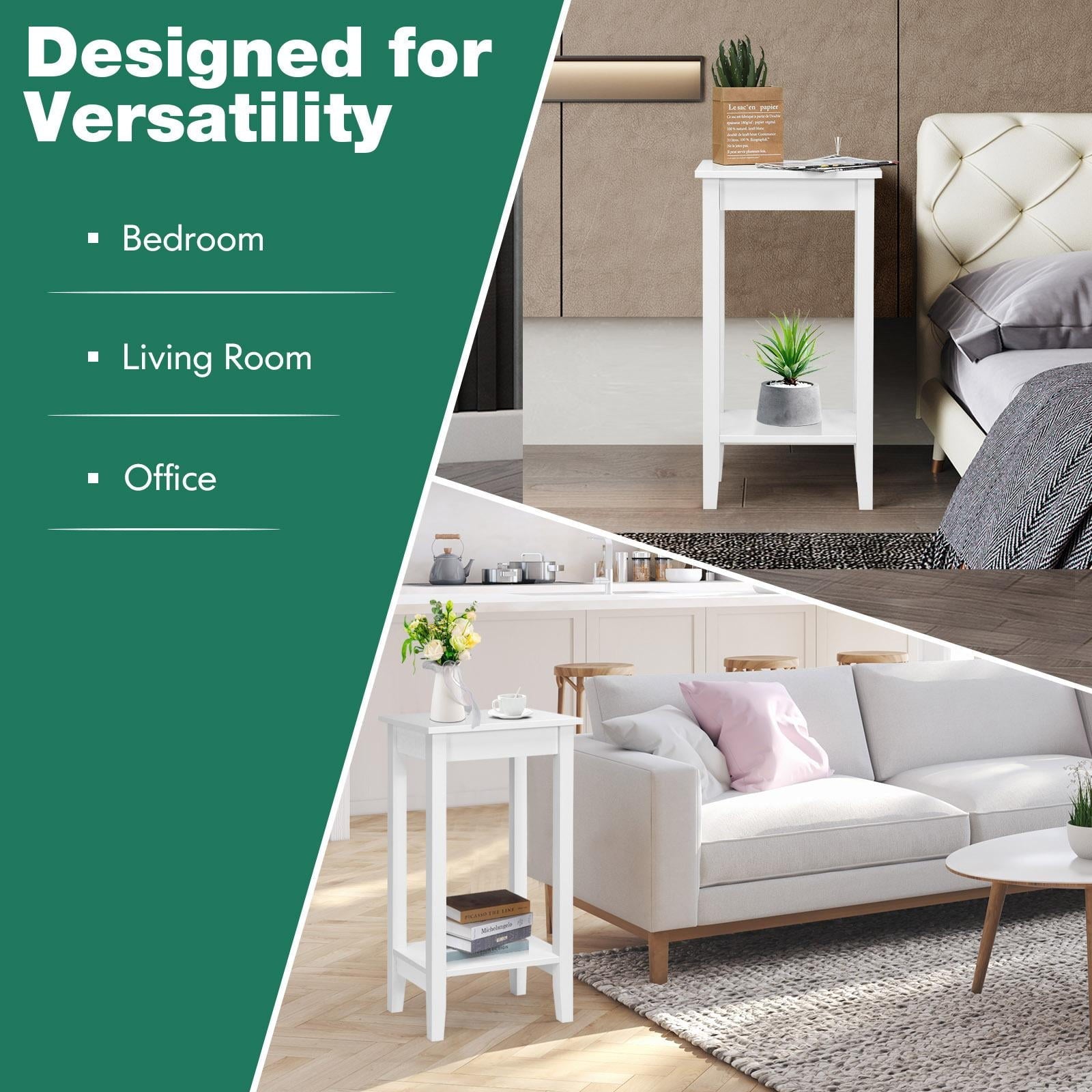 2 - Tier End Table with Wooden Legs - From Where - 