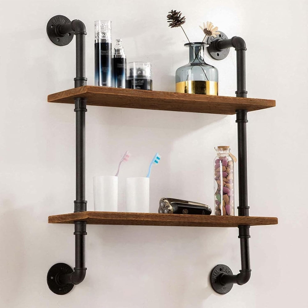 2 - Tier Floating Pipe Industrial Shelf - From Where - 