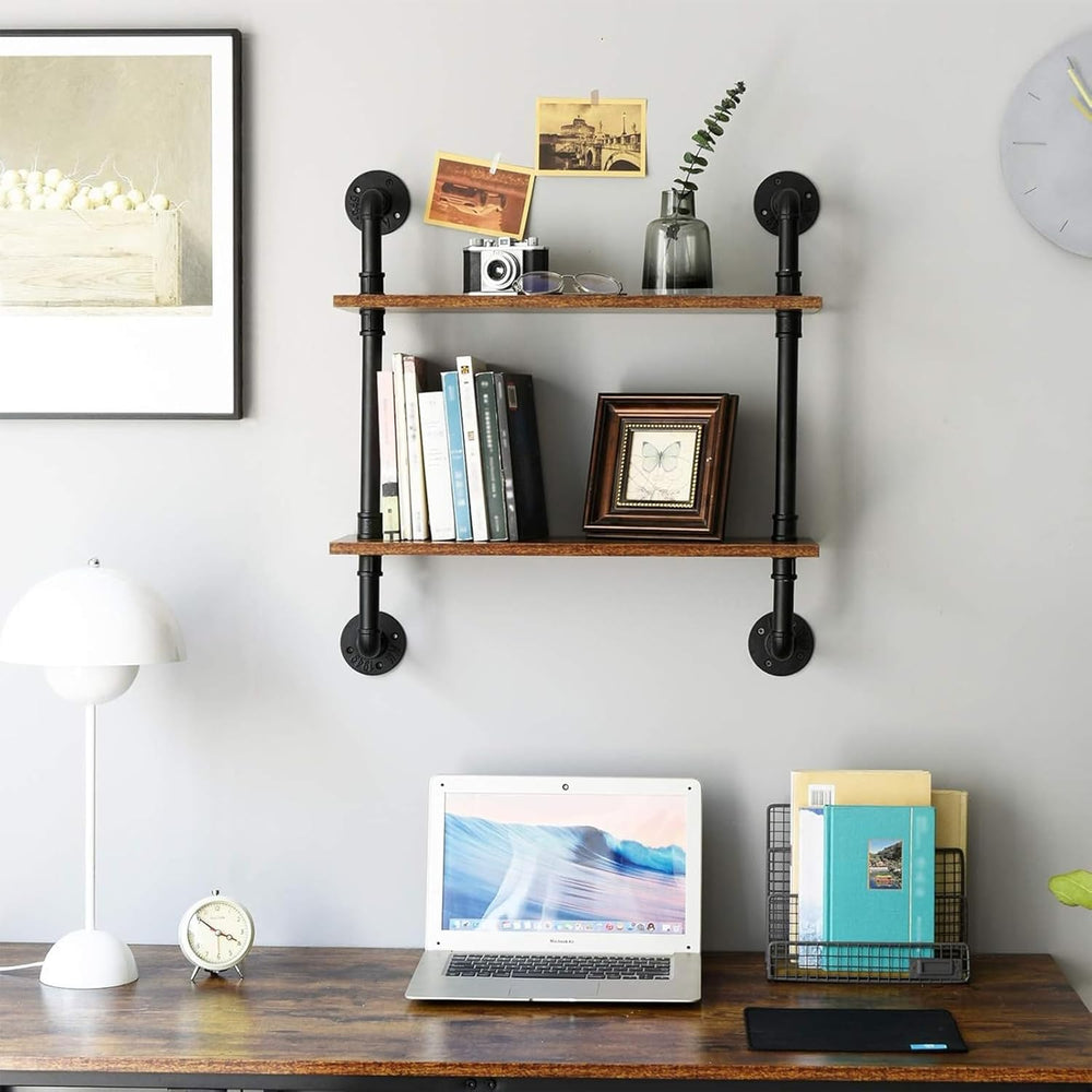 2 - Tier Floating Pipe Industrial Shelf - From Where - 