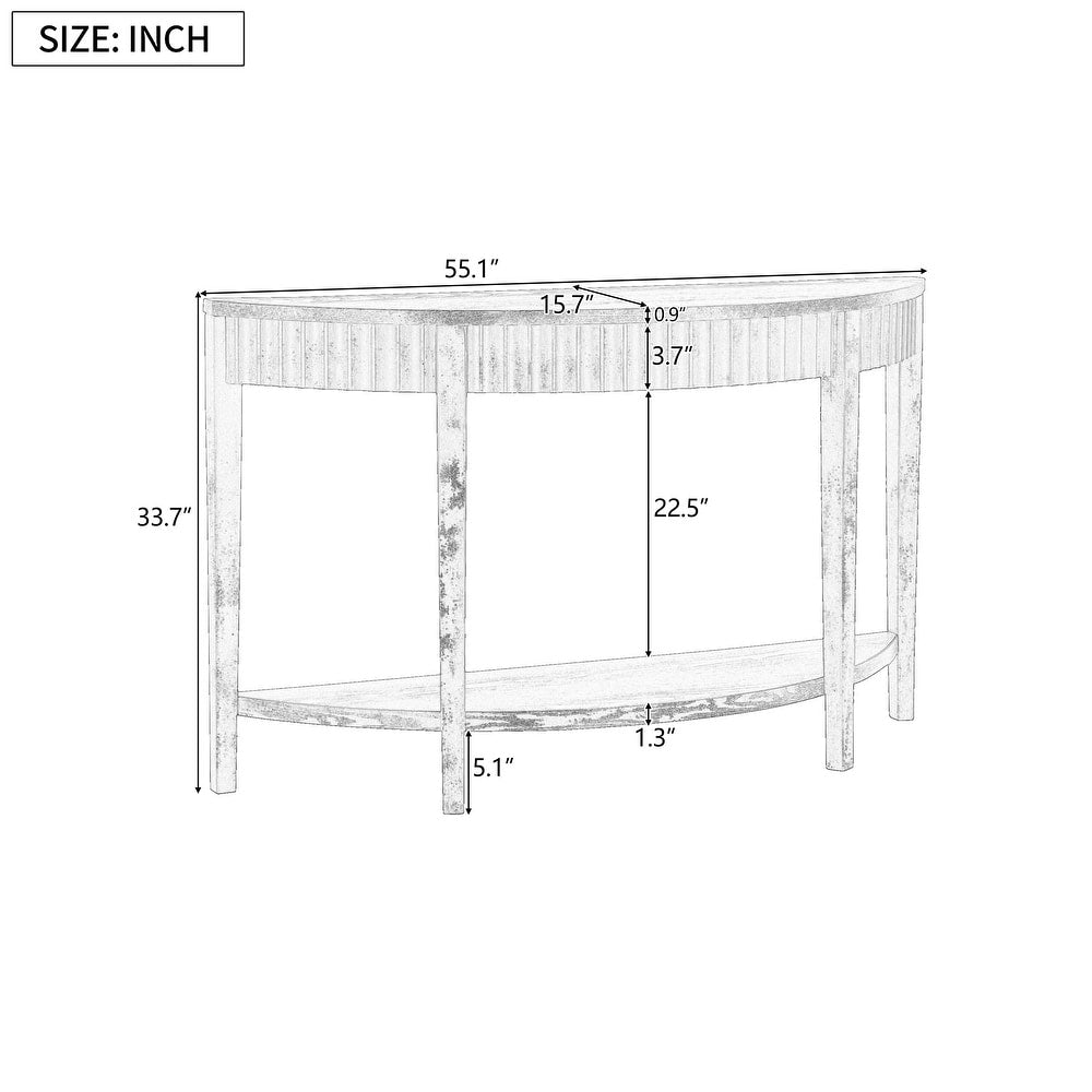 2 - Tier Half Moon Console Table - From Where - 