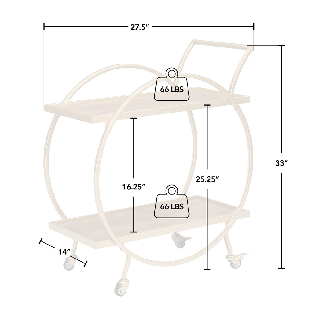 2 - Tier Mobile Mini Bar Cart - From Where - 