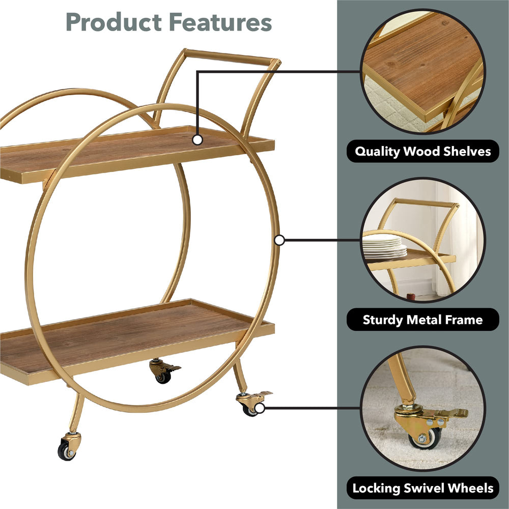 2 - Tier Mobile Mini Bar Cart - From Where - 