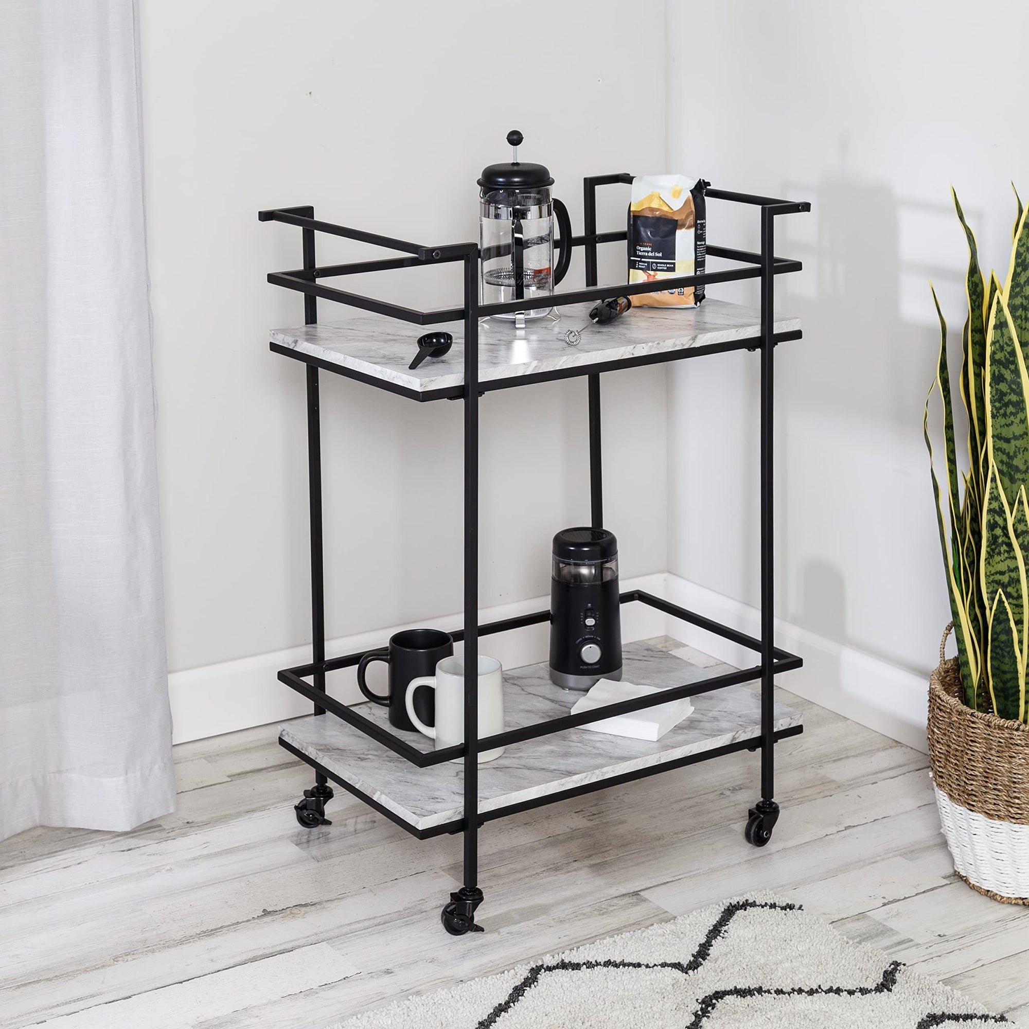 2 - Tier Rolling Bar & Serving Cart - From Where - 