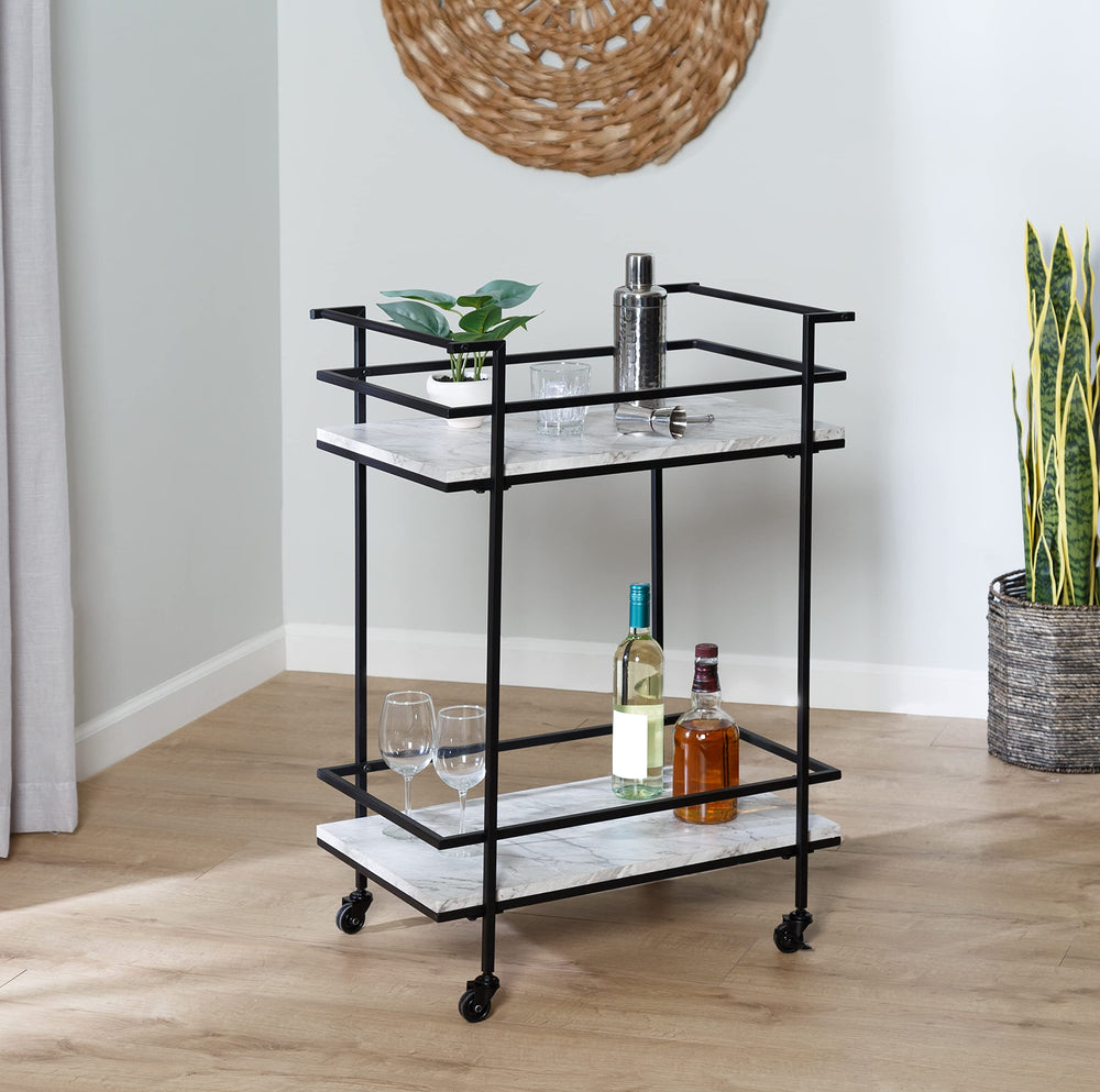 2 - Tier Rolling Bar &amp; Serving Cart - From Where - 