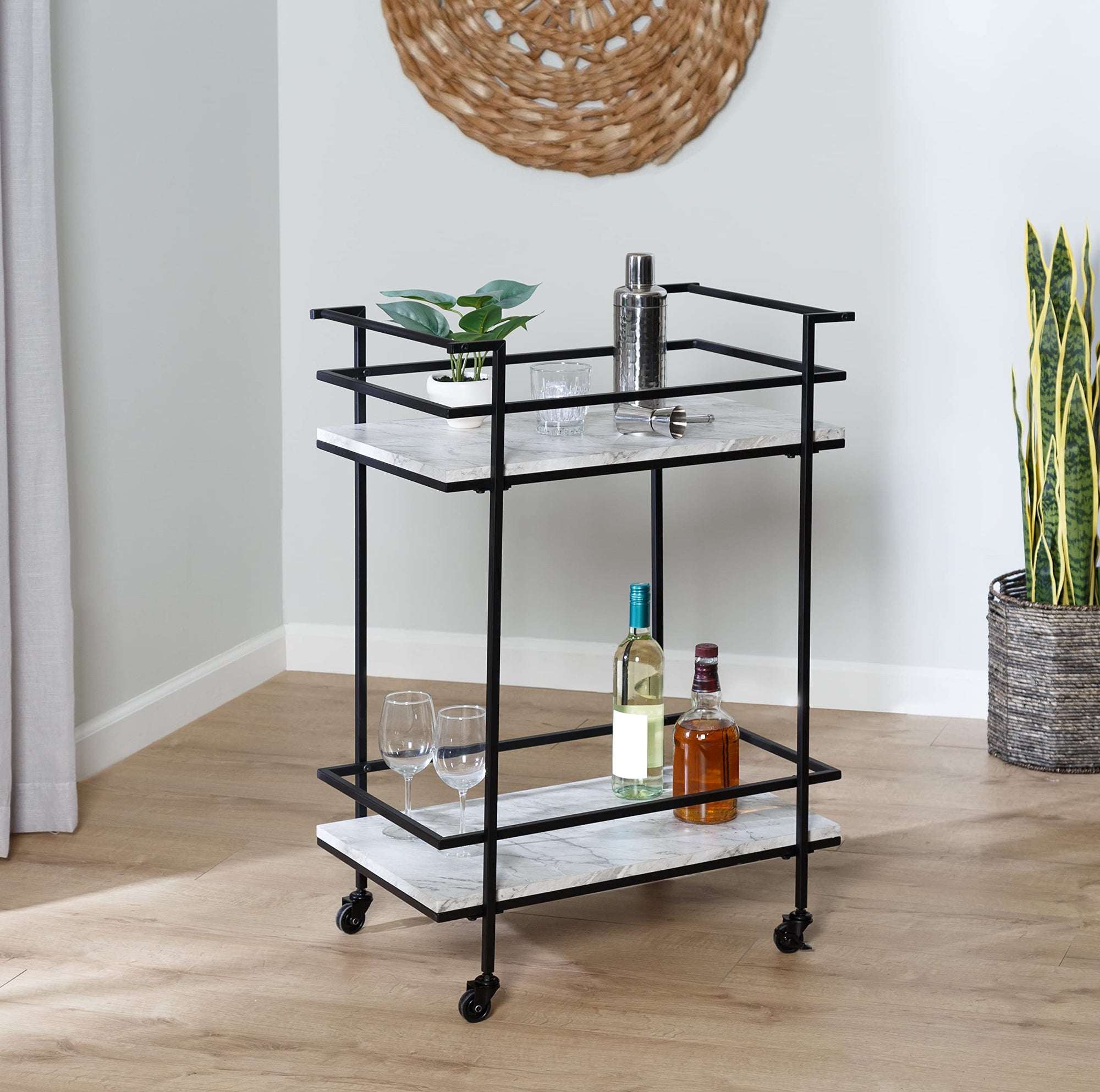 2 - Tier Rolling Bar & Serving Cart - From Where - 