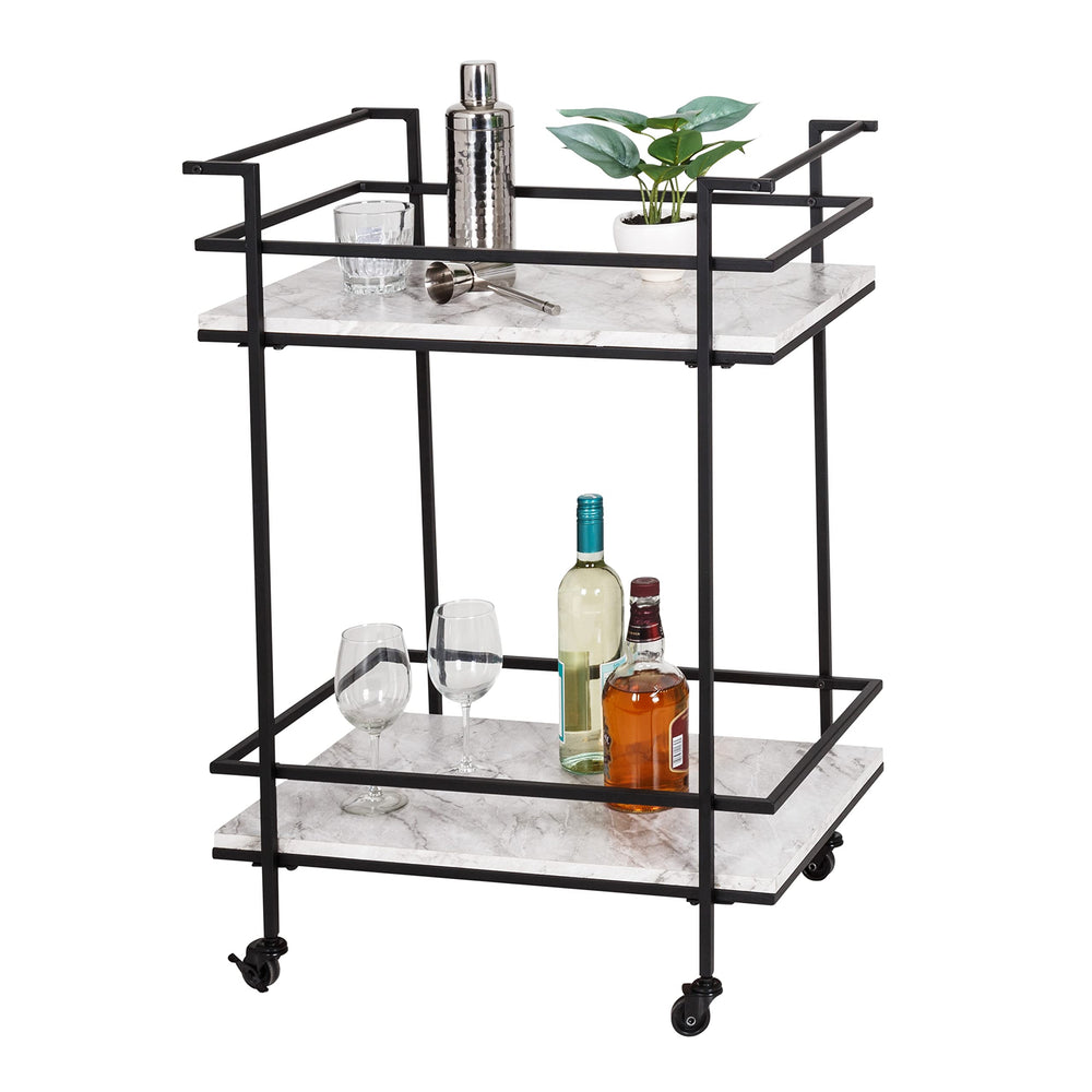 2 - Tier Rolling Bar &amp; Serving Cart - From Where - 
