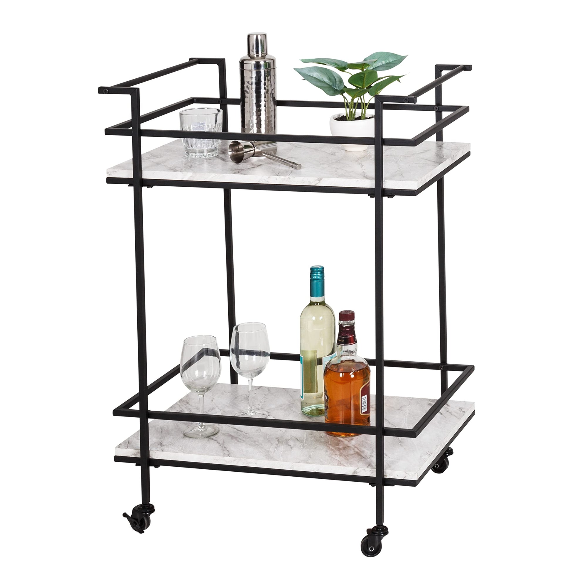 2 - Tier Rolling Bar & Serving Cart - From Where - 