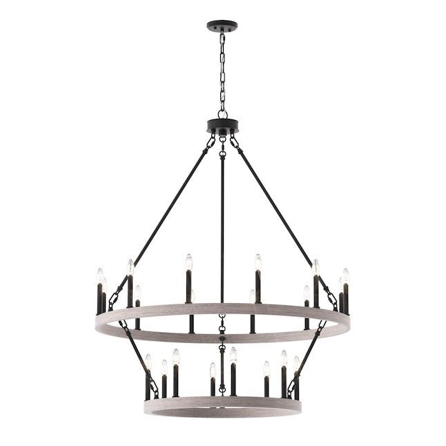 20 - Light Distressed Farmhouse Chandelier - From Where - 