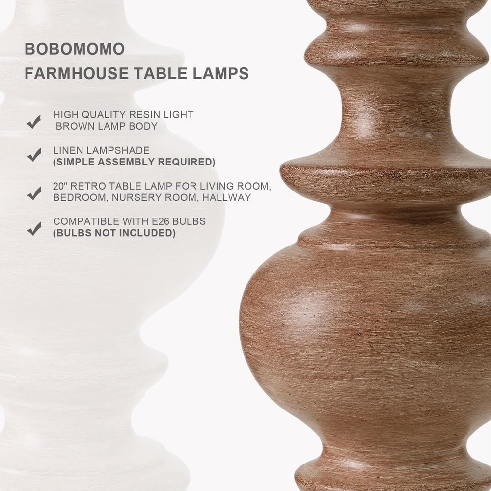 20" Rustic Bedside Lamps (Set of 2) - From Where - 