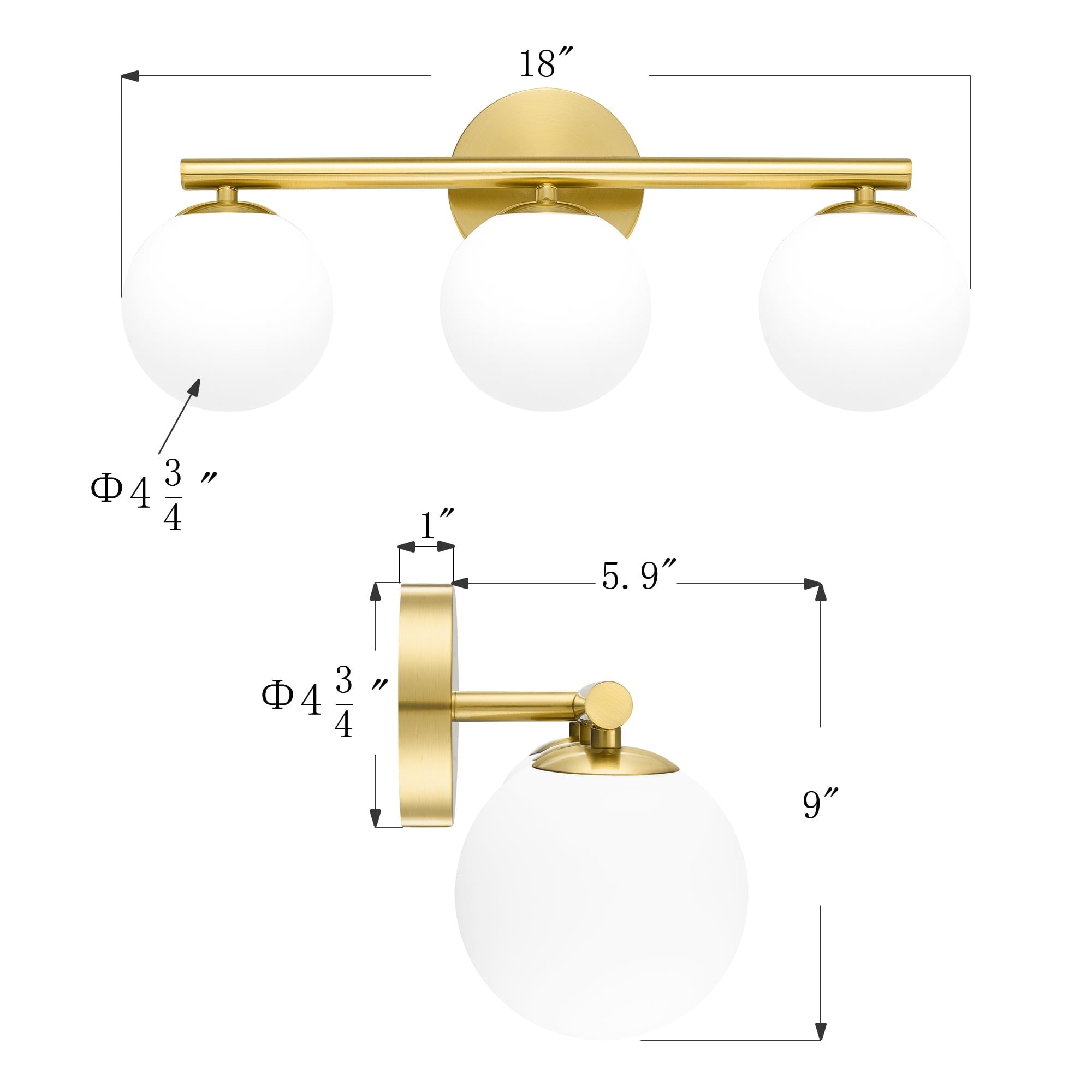 Mid-Century Bathroom Vanity Light