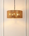 SAFAVIEH Rylumi 5-Light LED Natural Paper Pendant Light with Brown Shade