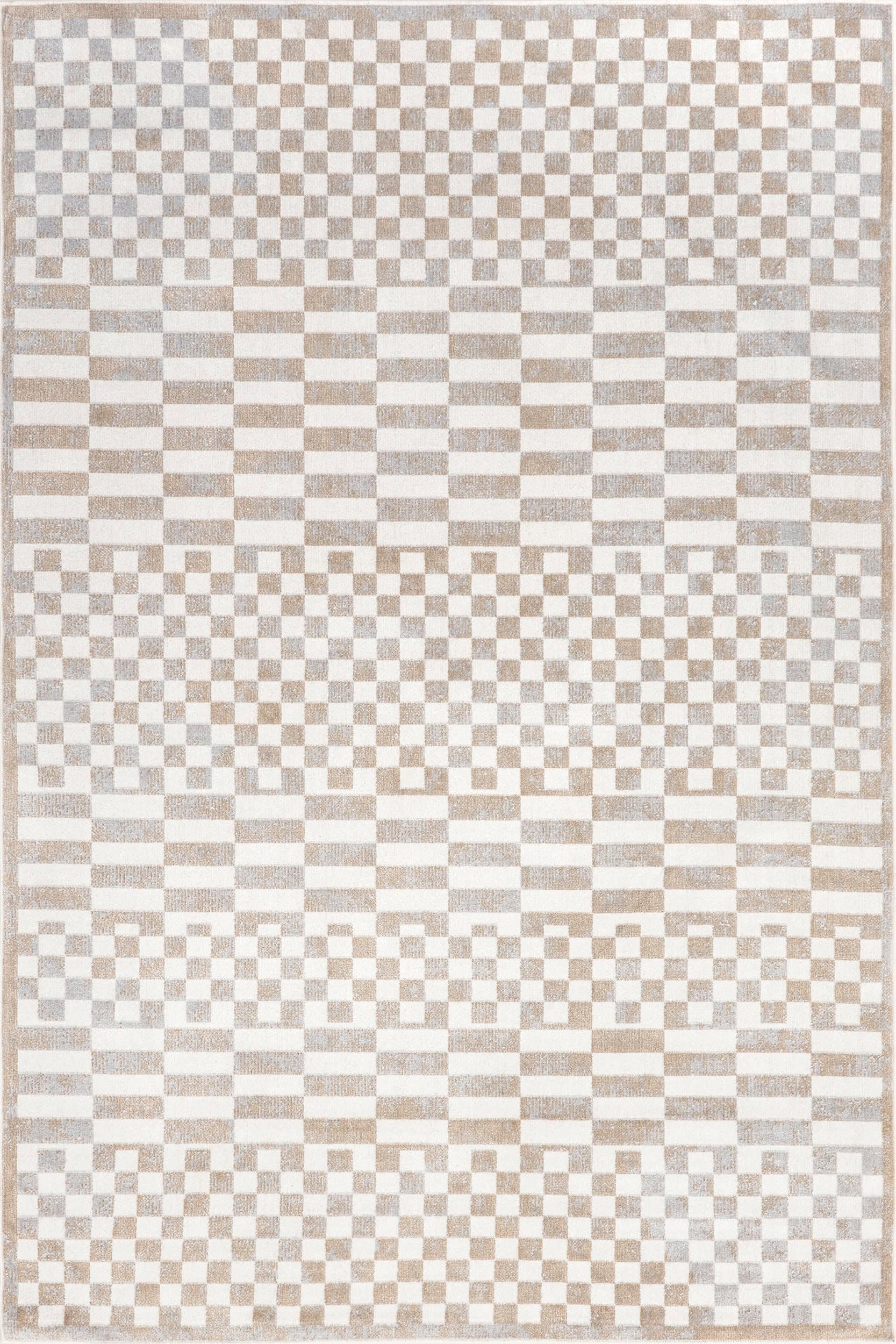Kallie Washable Tiled Rug | Beige