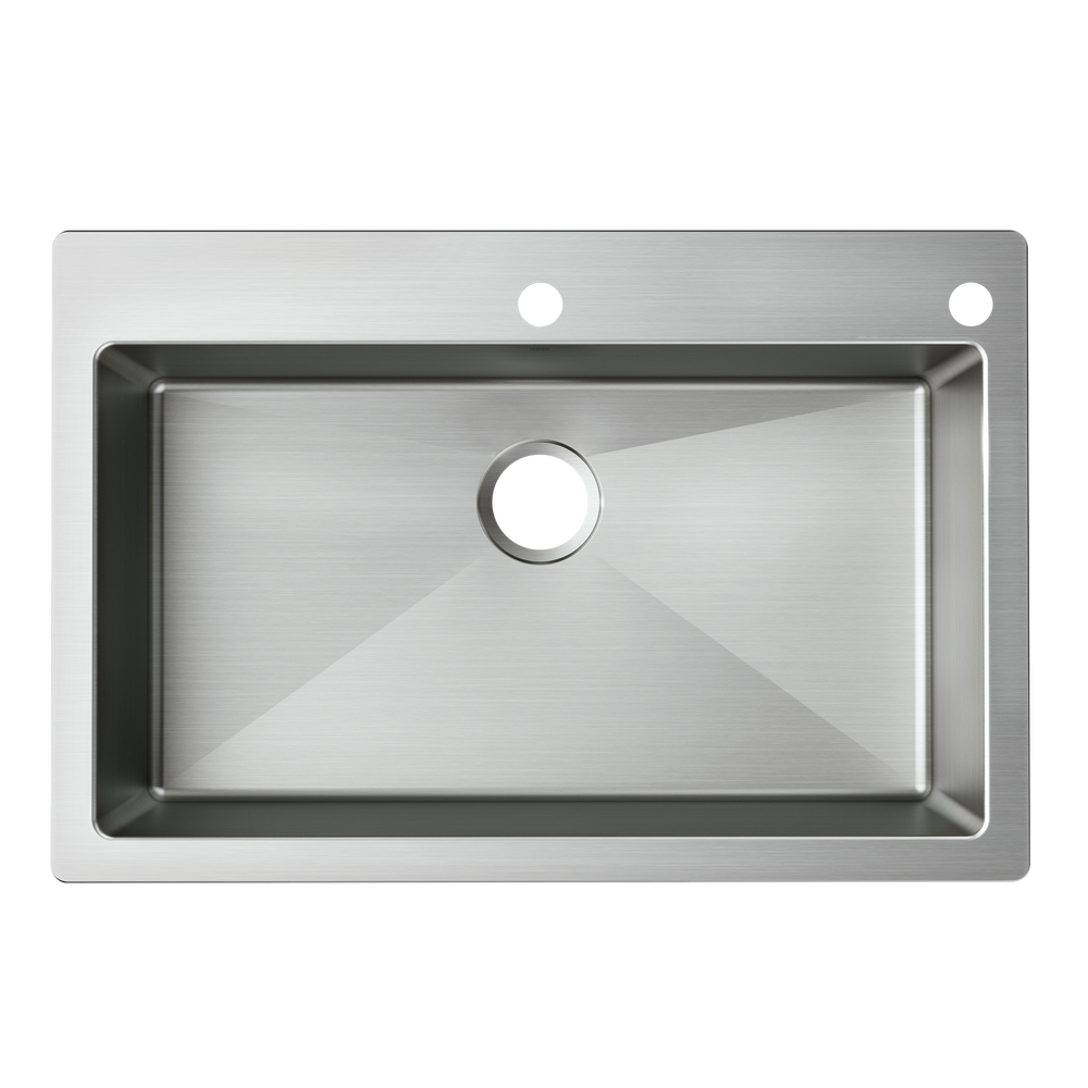 Islet 33"x22" stainless steel 18 gauge single bowl dual mount sink