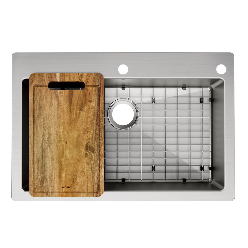 Islet 33"x22" stainless steel 18 gauge single bowl dual mount sink