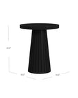 Black Mango Wood Round End Table