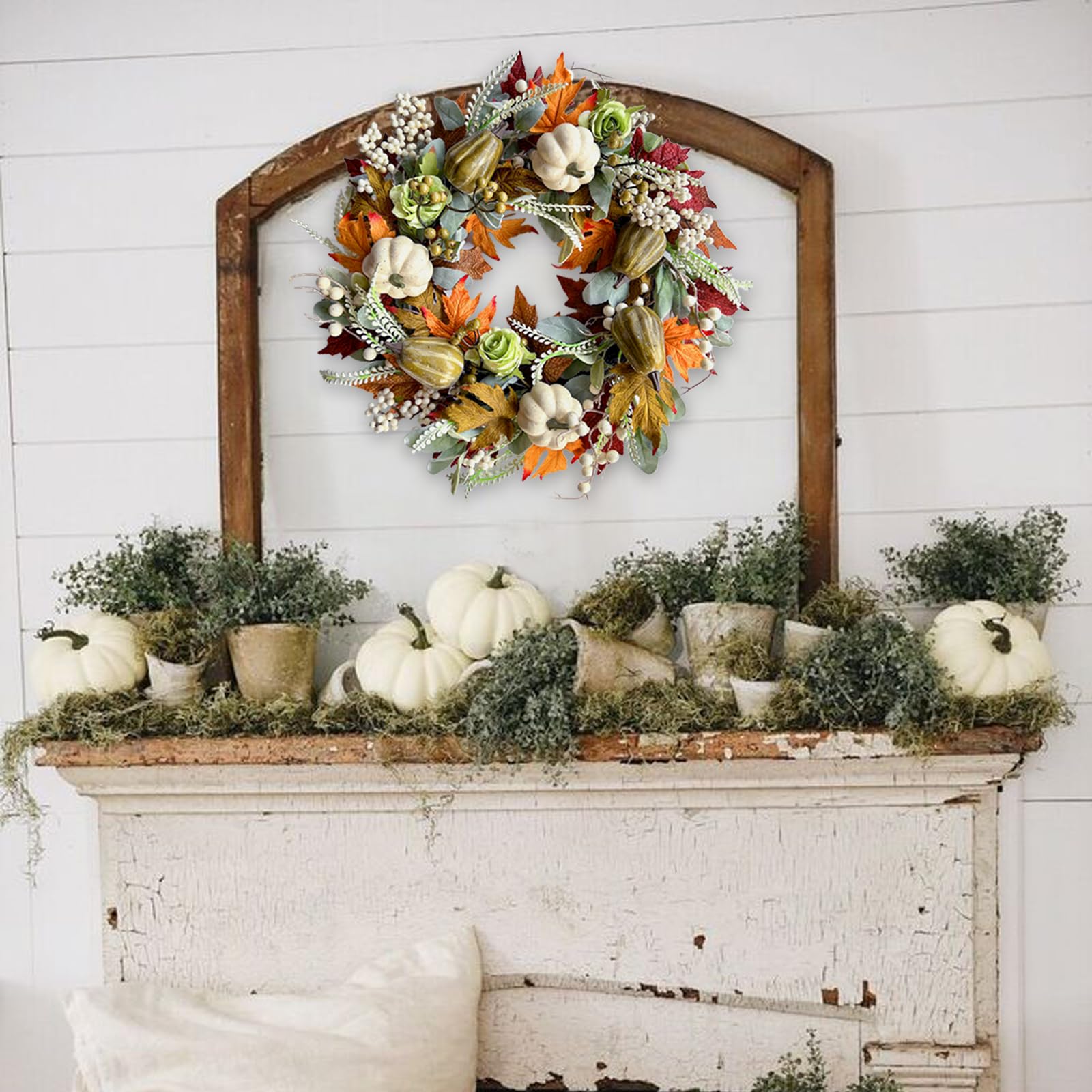 22" Farmhouse Autumn Wreath - From Where - 