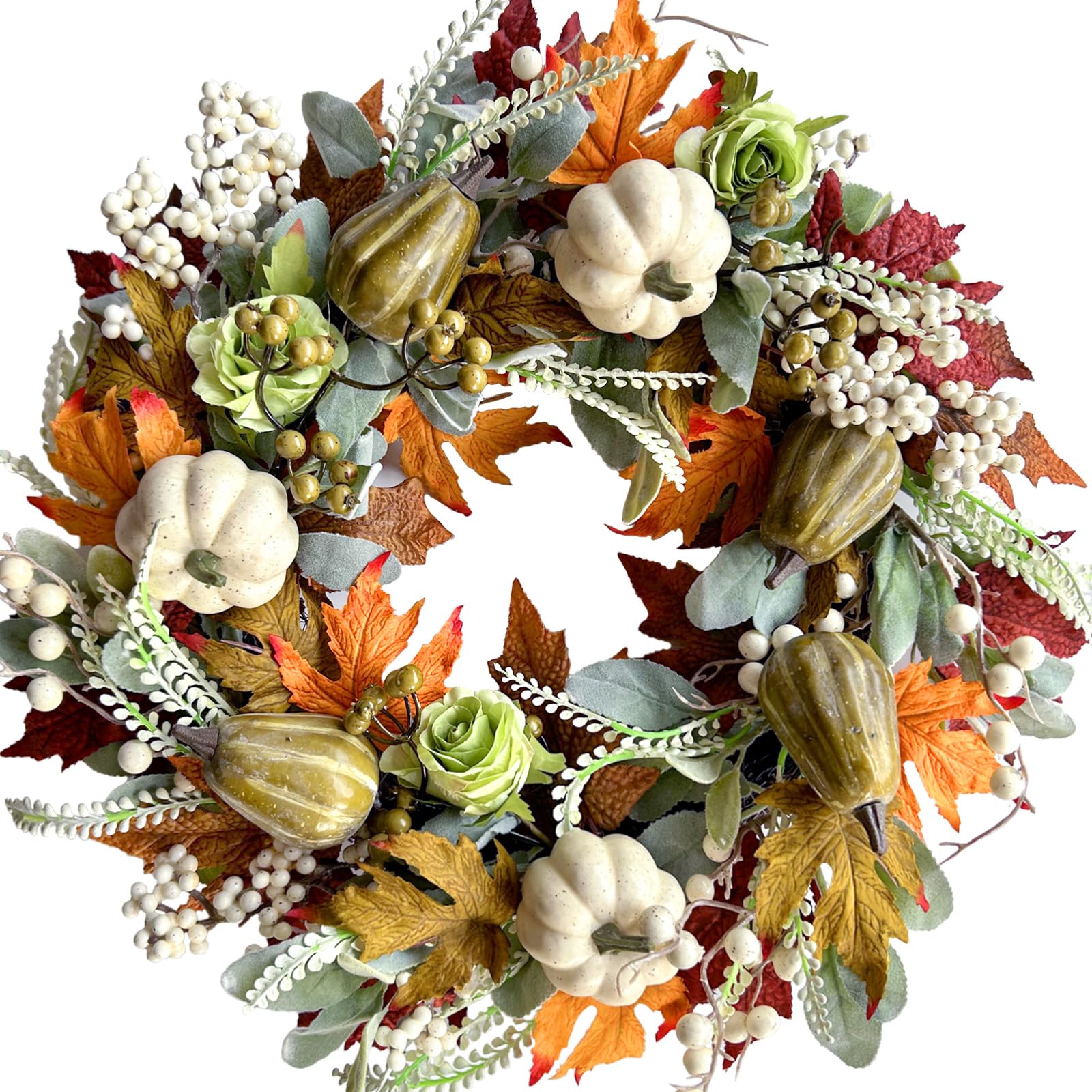 22" Farmhouse Autumn Wreath - From Where - 