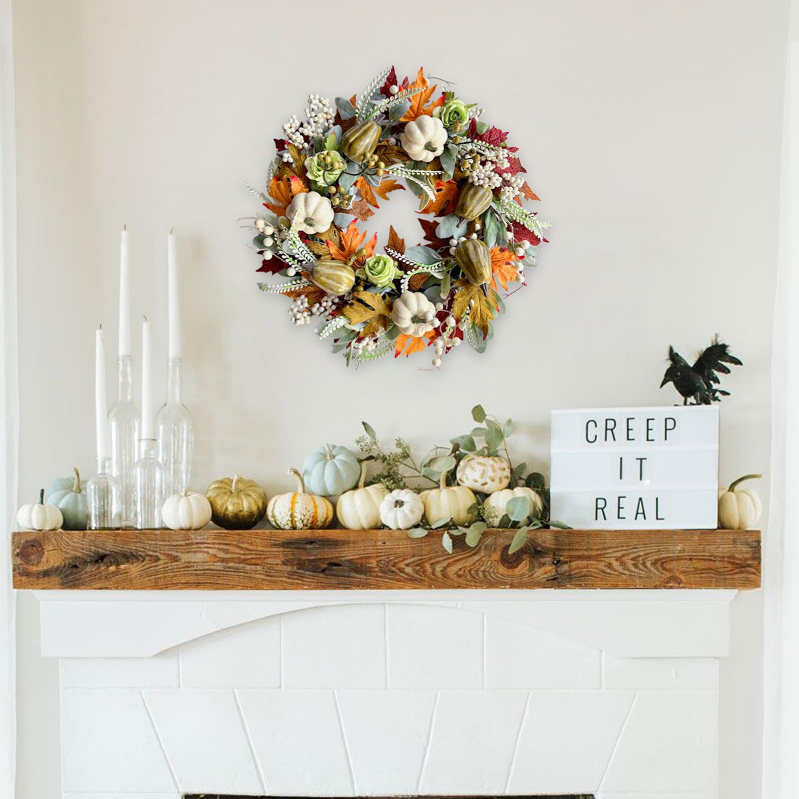 22" Farmhouse Autumn Wreath - From Where - 