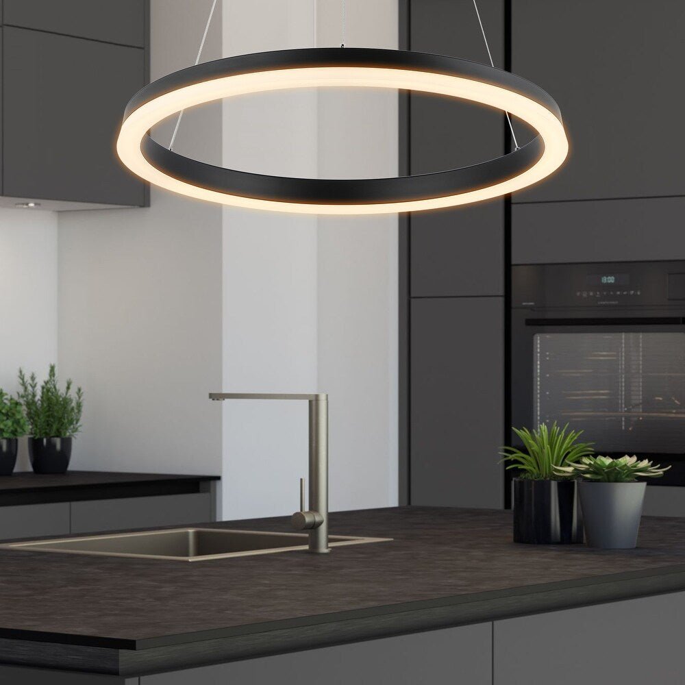 23.5" LED Metal Hoop Pendant - From Where - 